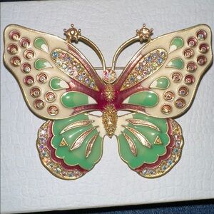 Vintage Colorful Enamel KJL Butterfly Brooch
